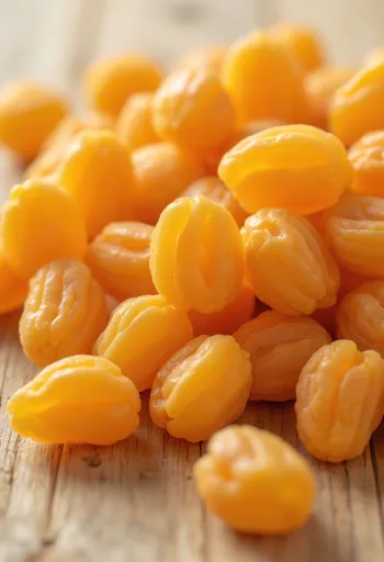 Kuivatatud aprikoosid keraamilises kausis koos värskete aprikooside ja meega