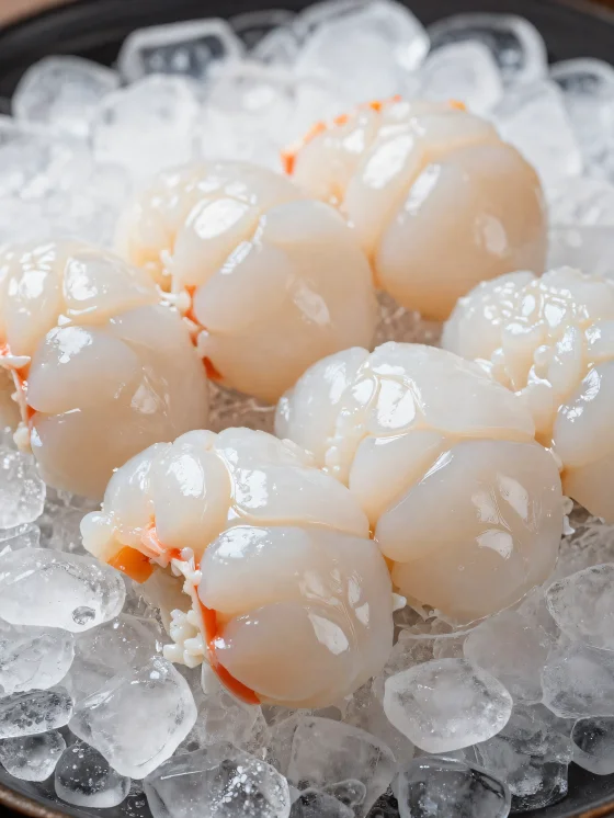 Värske homaar maalähedasel puidust lõikelaual sidruni ja vürtsidega