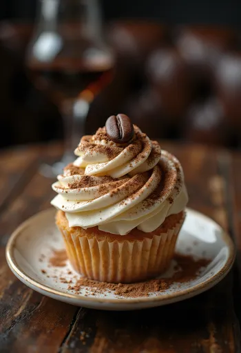 Värskelt küpsetatud tiramisu cupcake'id