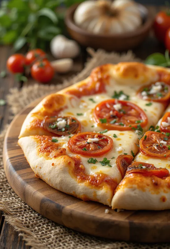 Pizza ai Pomodori Secchi päikesekuivatatud tomatite ja juustuga