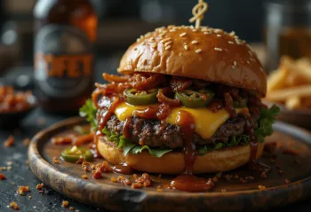 Pikantne BBQ Burger serveerituna