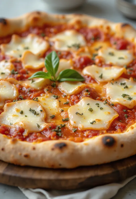 Pizza al Grana Padano juustu ja basiilikuga