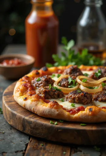 Pizza Kenyan Nyama Choma serveeritult