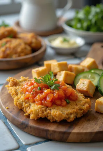 Ayam geprek terava kastme ja praetud tofuga