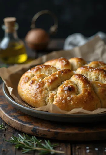 Täistera-nisujahu focaccia serveerituna