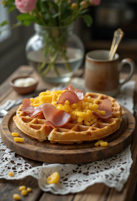 Liege'i vahvel soolaste katetega serveerituna