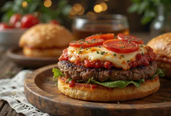 Pitsaburger serveerituna