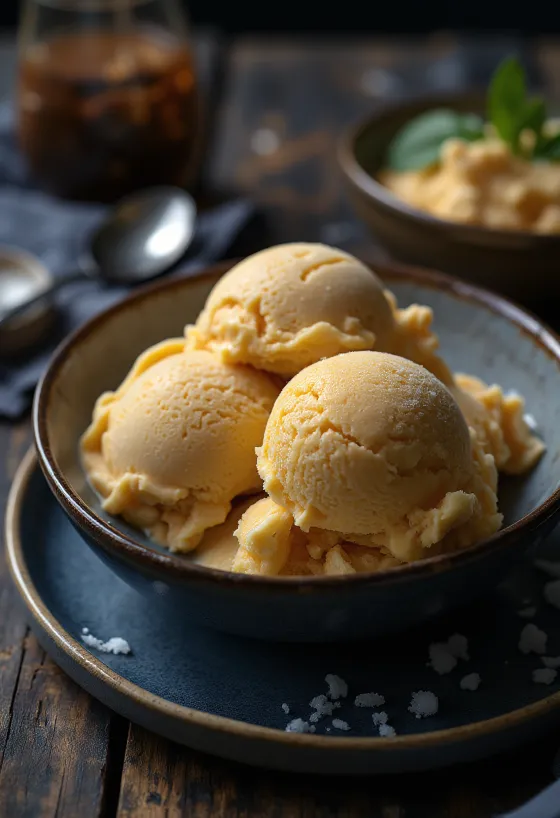 Pruunistatud või jäätis serveerituna