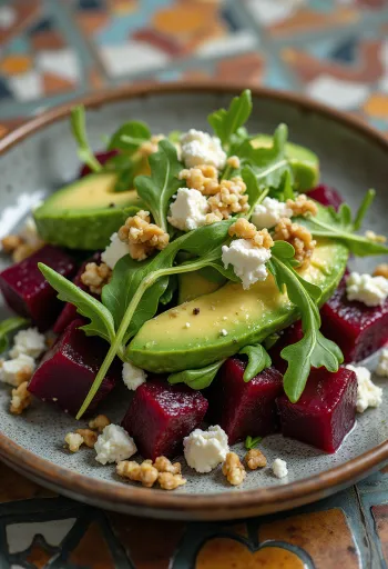 Värske peedi-avokaadosalat rukolaga