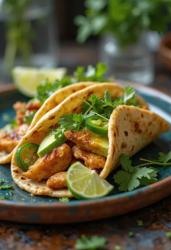 Mehhiko stiilis gyros tortillaga serveerituna