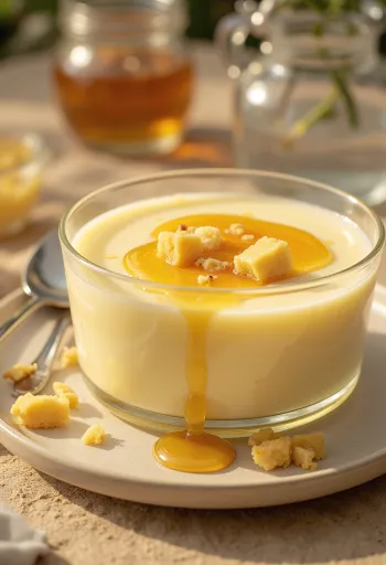 Meene vanillipuding klaasides, mündiga kaunistatud