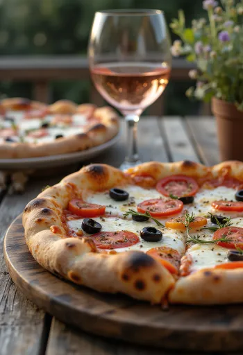 Pizza Provençale tomati, mustade oliivide ja Provence'i ürtidega