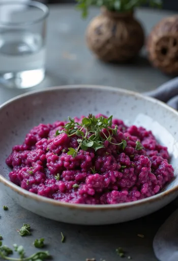 Vegan peedirisoto serveerituna