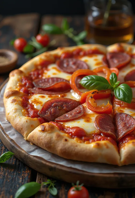 Pizza alla Campagnola salaami ja köögiviljadega