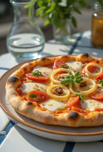 Pizza Pugliese punase sibula ja anšoovisega