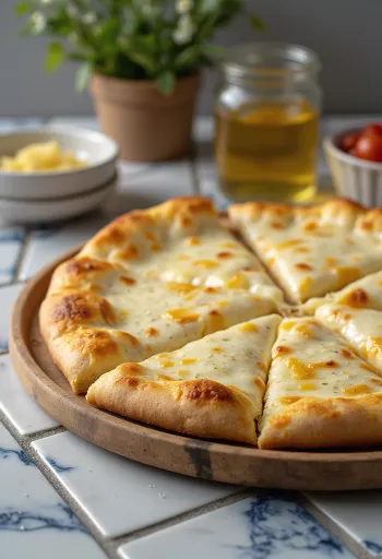 Pizza alla Crema kreemja juustu ja basiilikuga