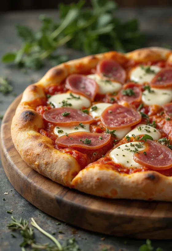 Pizza al Finocchiona apteegitilli salaami ja värske punega