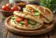 Pita hummuse ja värskete köögiviljadega