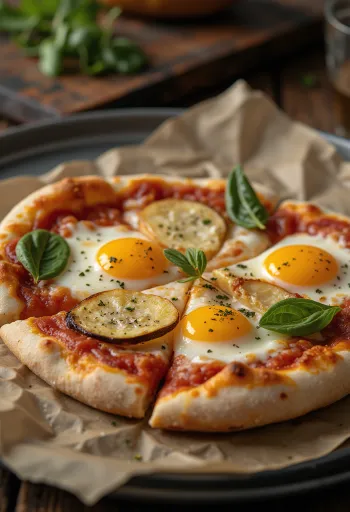 Pizza alla Melanzana baklažaani ja mozzarellaga