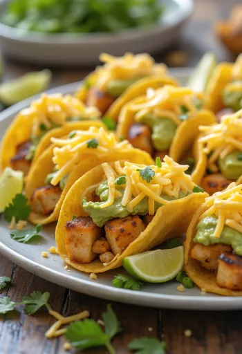 Mini-taco'd kana, avokaado ja juustuga täidetud