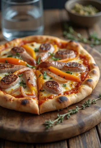 Pizza Viennese Austria vorsti, paprika ja mozzarellaga