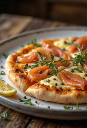 Pizza à la Norvégienne suitsulõhe, kaprite ja hapukoorega