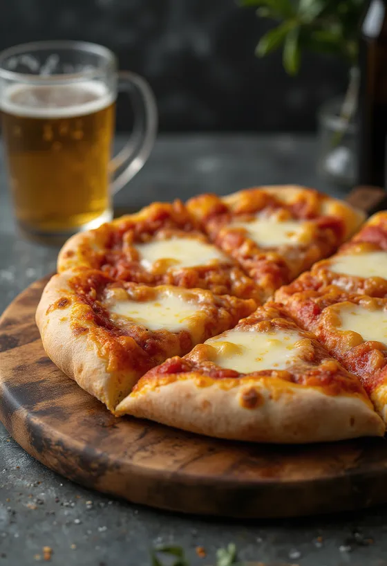 Pizza al Provola suitsutatud provola juustu ja värske basiilikuga