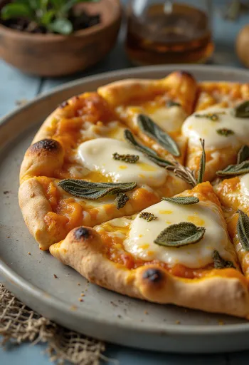 Pizza alla Zucca röstitud kõrvitsa ja mozzarellaga