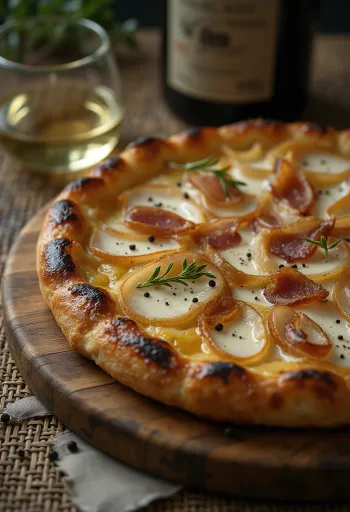 Tarte Flambée hapukoore, sibula ja peekoniga