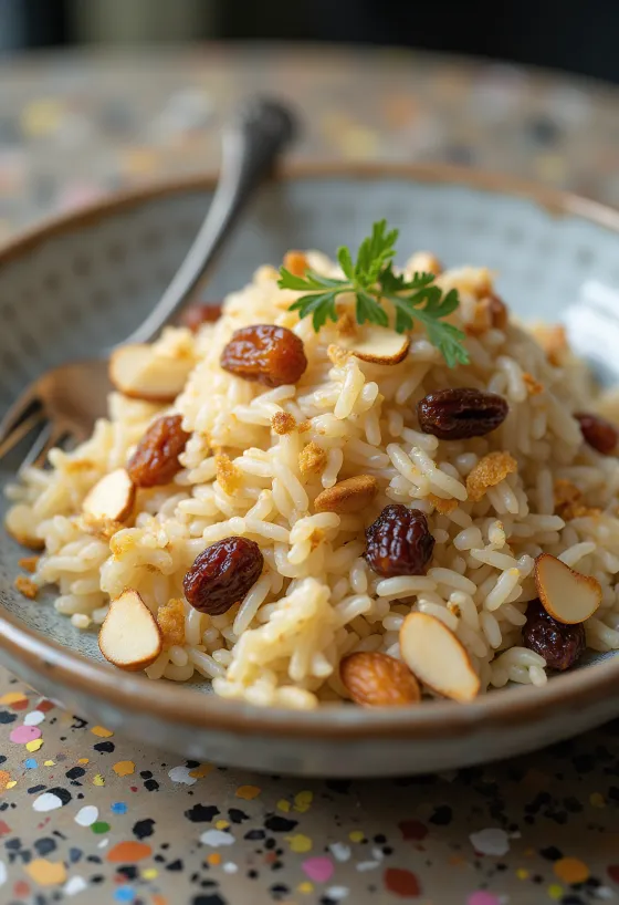 Mandli-rosinariis serveerituna