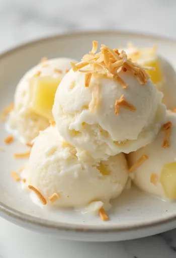 Alkoholivaba Pina Colada jäätis serveerituna