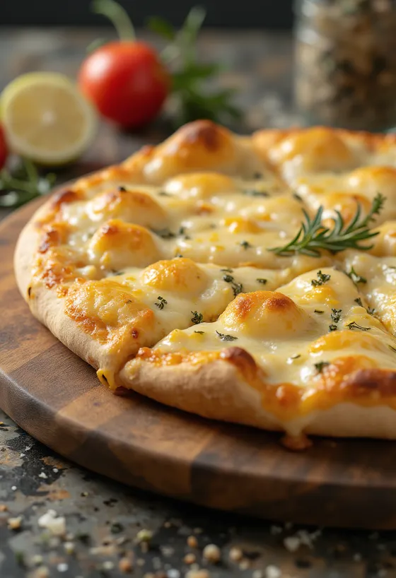 Pizza Bianca con Parmigiano parmesani ja mozzarellaga