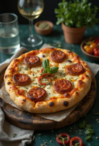 Vegan Diavola pitsa taimse vorsti ja tšilliga