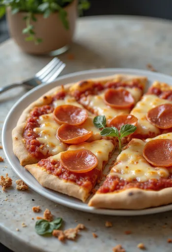 Vegan pepperoni pitsa taimse juustu ja vorstiga