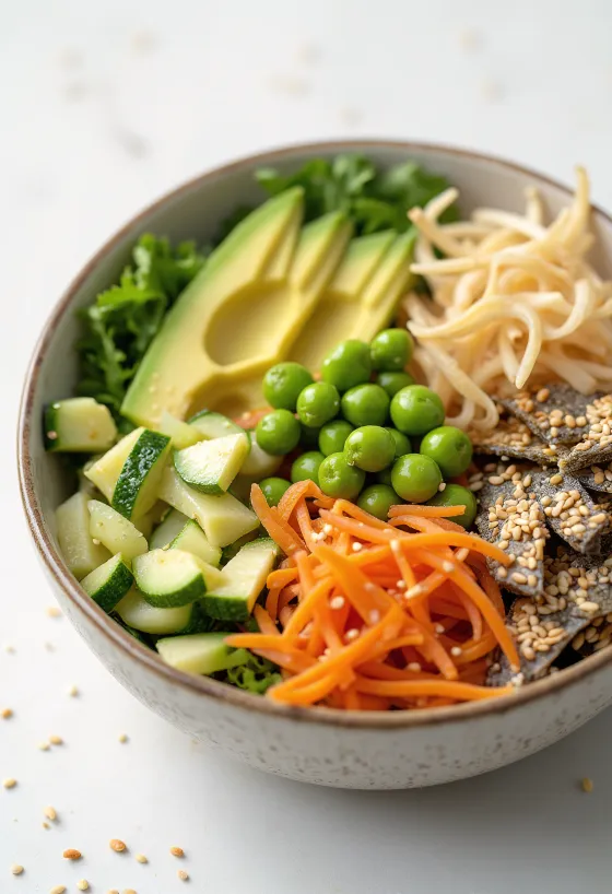 Vegan sushi-kauss serveerituna