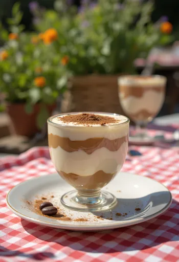 Tiramisu panna cotta klaasis