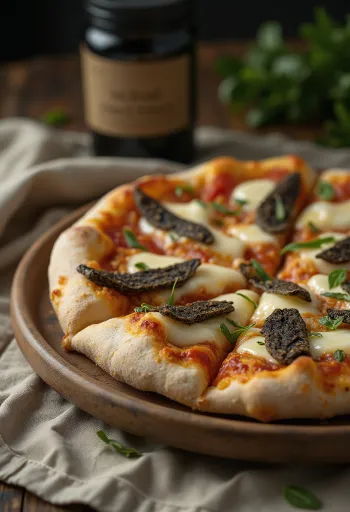 Trühvlipitsa serveerituna mozzarella ja parmesaniga