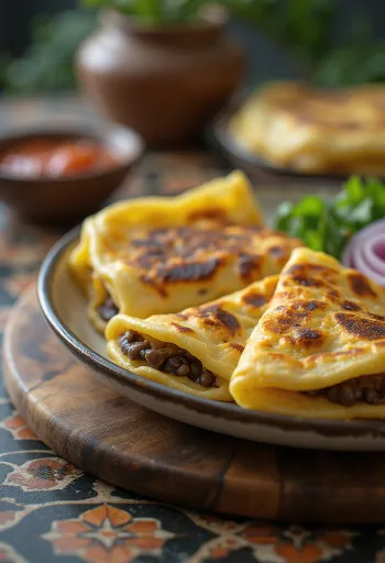 Traditsiooniline Salvadori pupusa juustu ja ubadega