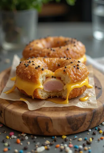 Värskelt serveeritud Pork Roll Doughnut