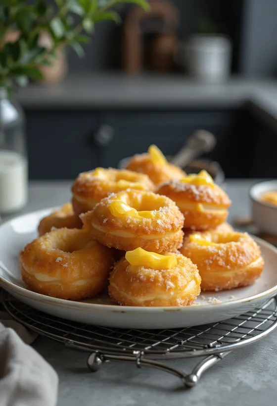 Juustusõõrik (Cheese Doughnut) serveerituna riivitud juustuga