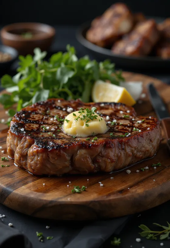 Kuldpruuniks praetud T-bone steik