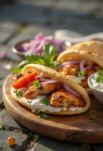 Kanagyros pita vahel värske tzatzikiga