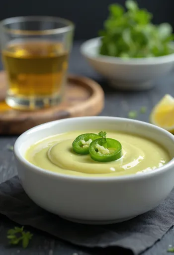 Jalapeño, sidruni ja tekiila kaste serveerituna