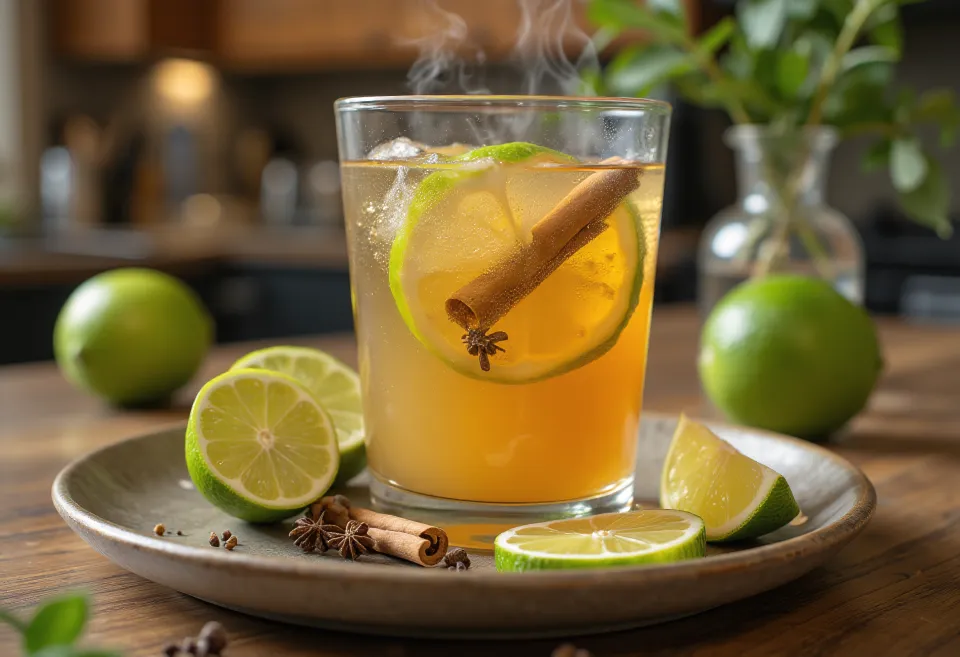 Õuna-laimi alkoholivaba siider kruusis