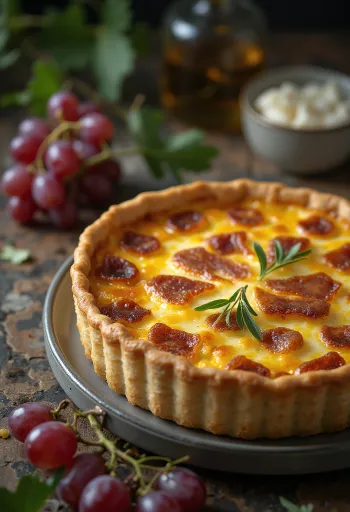Quiche Lorraine serveerituna