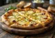 Vegan Quattro Formaggi pitsa taimsete juustudega serveerituna