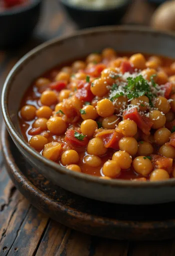 Tomatine kikerhernehautis serveerituna