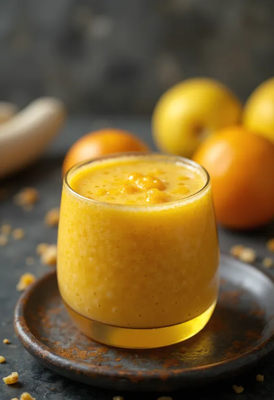 Apelsini-banaani smuuti klaasis