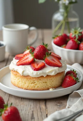 Maasika-mascarpone tort elegantselt serveerituna