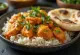 Kana-tikka masala basmati riisiga serveerituna